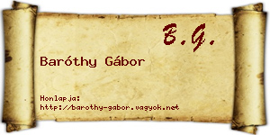 Baróthy Gábor névjegykártya