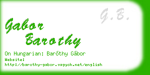 gabor barothy business card